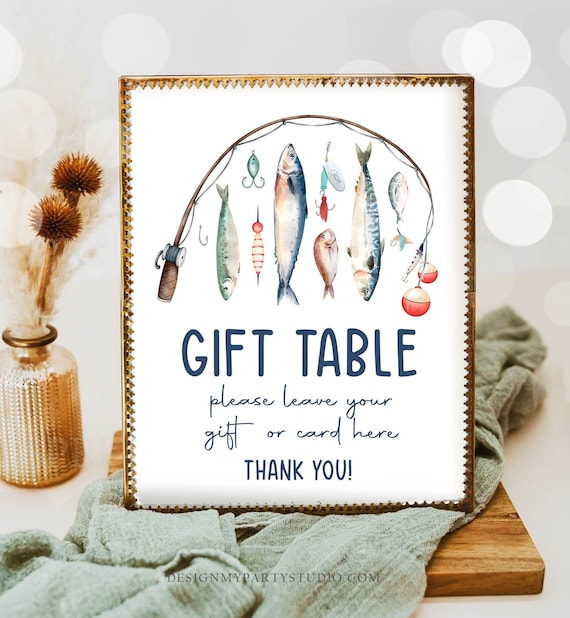 Gift Table Sign Fishing Birthday Sign O-fish-ally Reeling in the Big One Birthday  Boy Fishing Decor Cards and Gifts Download PRINTABLE 0454 -  Canada