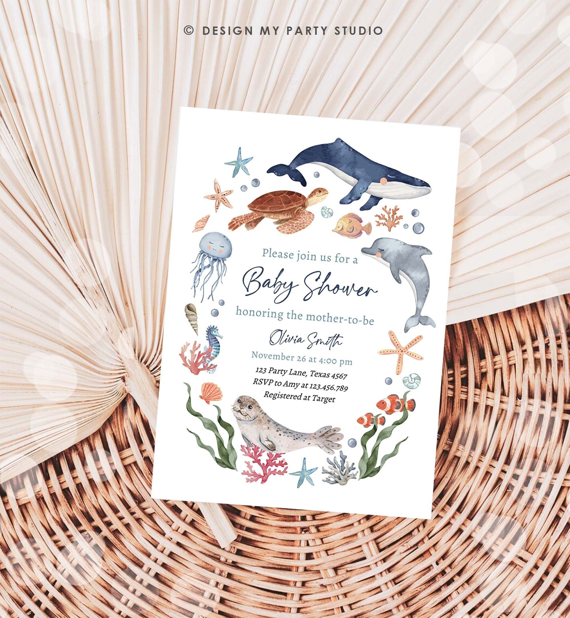 Bearbeitbar Unter dem Meer-Babyparty-Einladung Nautische Dusche laden Junge  Meer Leben Ozeantiere Digital Download Vorlage Printable 0504 - Etsy  Österreich, image size:2000x2167