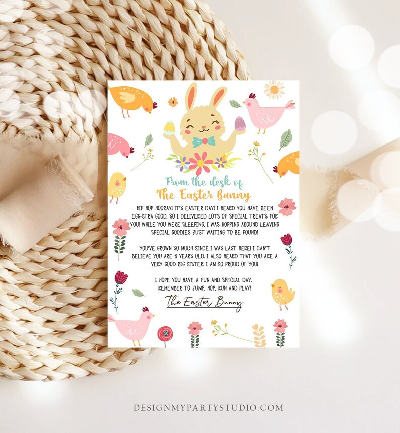 Editable Easter Bunny Letter Return Letter From the Desk of Easter ...