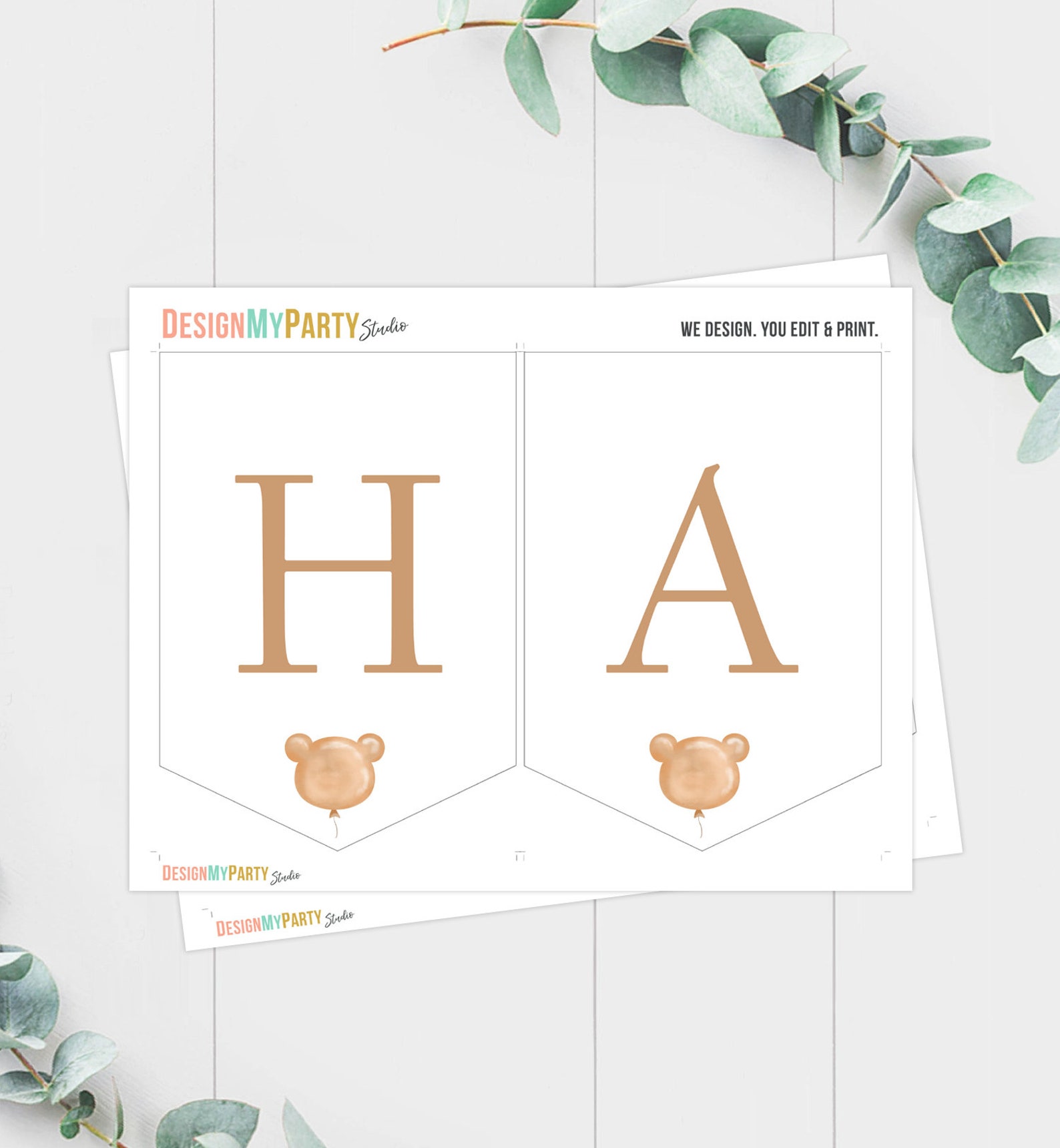 Happy Birthday Banner Teddy Bear Banner Girl Beary First - Etsy Canada