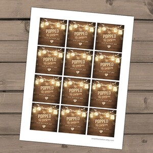 He Popped the Question Gift Tag Engagement Party Favor Tag Engagement ...