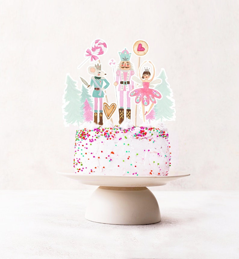 Printable Nutcracker Cake Topper Nutcracker Centerpieces Land of Sweets Birthday Party Fairy PRINTABLE Table Decor Girl DIY Digital 0352 image 1