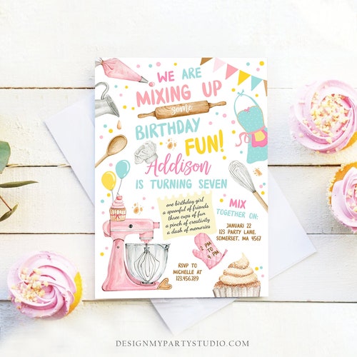 Editable Baking Birthday Party Invitation Kids Cooking - Etsy