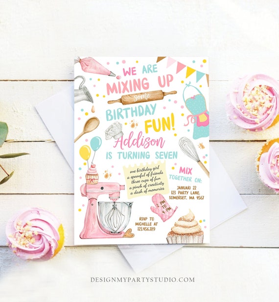 editable-baking-birthday-party-invitation-kids-cooking-birthday-girl