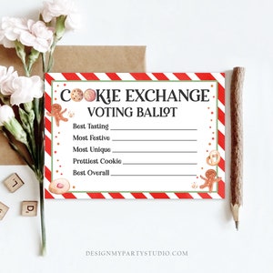 Editable Cookie Exchange Voting Ballots Cookie Vote Cards Christmas ...