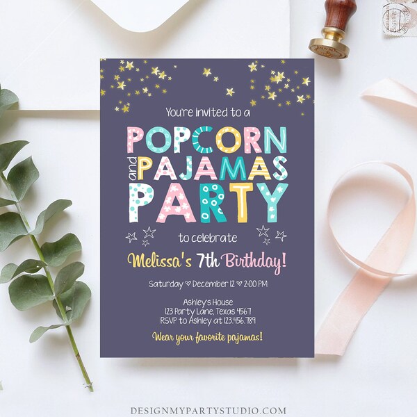 Popcorn Invitation - Etsy