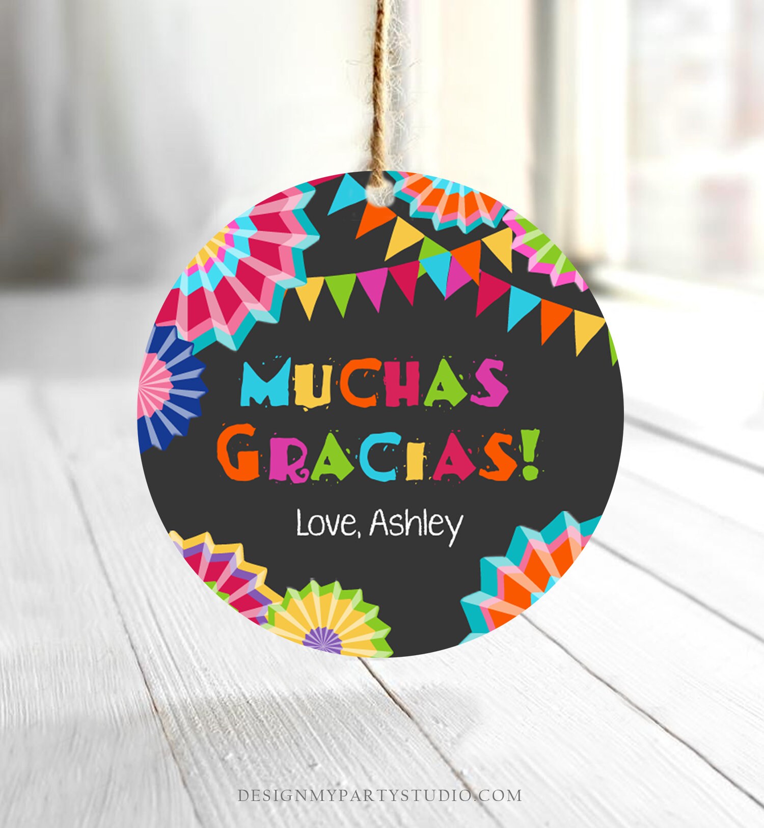 Editable Muchas Gracias Fiesta Favor Tag Thank You Tags Cactus | Etsy