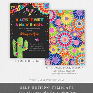 Editable Taco Bout A New House Housewarming Party Invitation Fiesta New Home Cactus Mexican Digital Download Corjl Template Printable 0045 image 5