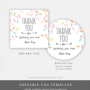 Editable Baby Sprinkle Favor Tags Baby Sprinkle Thank You Label Shower ...