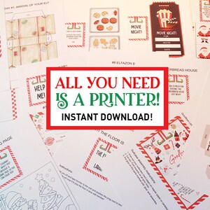 Printable Elf Kit 24 Days Bundle Christmas Elf Props Kit Instant ...