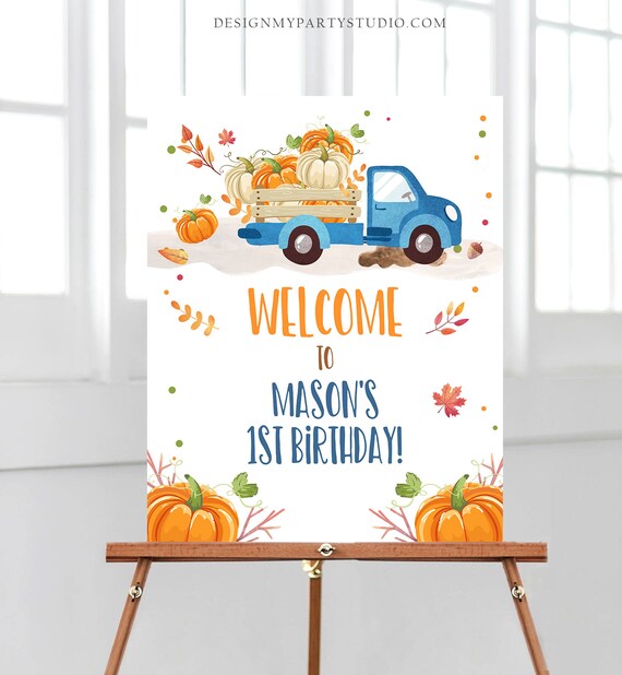 Pumpkin Welcome Sign Editable Birthday Boy Welcome Sign Pumpkin Party Signs Decor Fall Party Autumn Blue Pumpkin Truck Template Pumpkin Welcome Sign Editable Birthday Boy Welcome Sign Pumpkin Party Signs Decor Fall Party Autumn Blue Pumpkin Truck Template