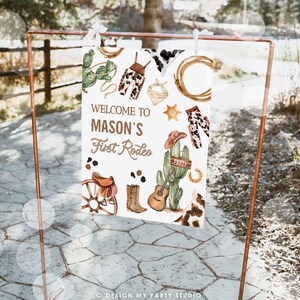 Editable First Rodeo Birthday Welcome Sign 1st Birthday Boy First ...