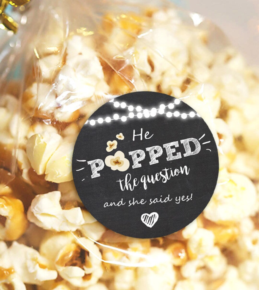 He Popped the Question Gift Tag Engagement Party Favor Tag Engagement ...