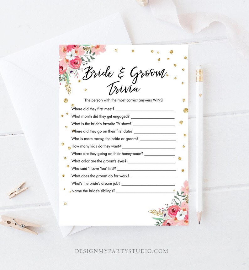 editable-bride-and-groom-trivia-bridal-shower-game-floral-pink-etsy