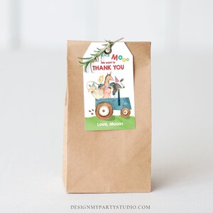 Editable Farm Favor Tags Tags Boy Farm Birthday Thank You Tags Barnyard ...