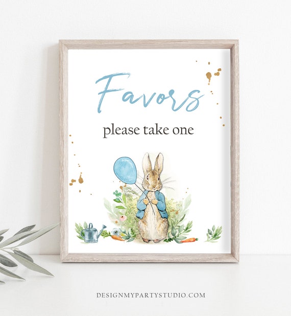 Favors Sign Peter Rabbit Birthday Sign Peter Rabbit Party Decor Please Take One Boy Watercolor Rustic Greenery Shower Sign PRINTABLE 0351 Il_570xn