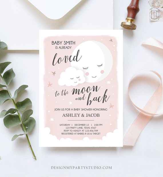 moon baby shower invitations