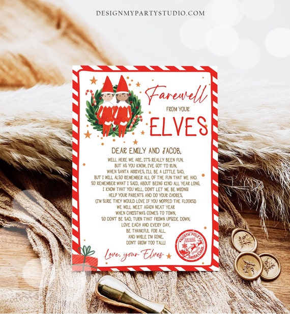Editable Elf Goodbye Letter Farewell Letter Christmas Goodbye from Your