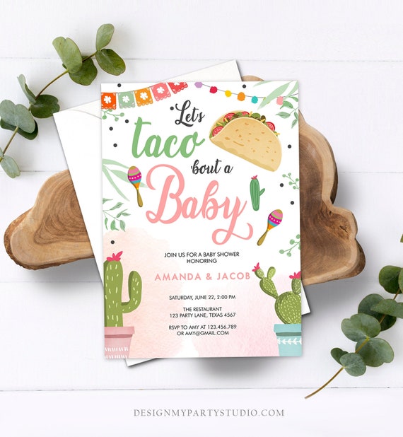 Editable Taco Bout A Baby Shower Invitation Girl Cactus Mexican Fiesta editable-taco-bout-a-baby-shower-invitation-girl-cactus-mexican-fiesta