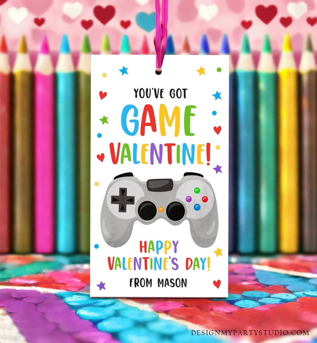 Editable You've Got Game Valentines Day Gift Tag Gaming Video Game ...
