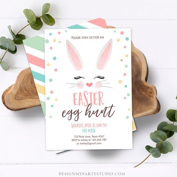 Easter Egg Hunt Birthday Invitations - Etsy