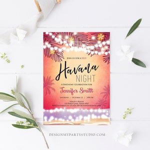Editable Havana Nights Invitation Night in Havana Birthday Invitation ...