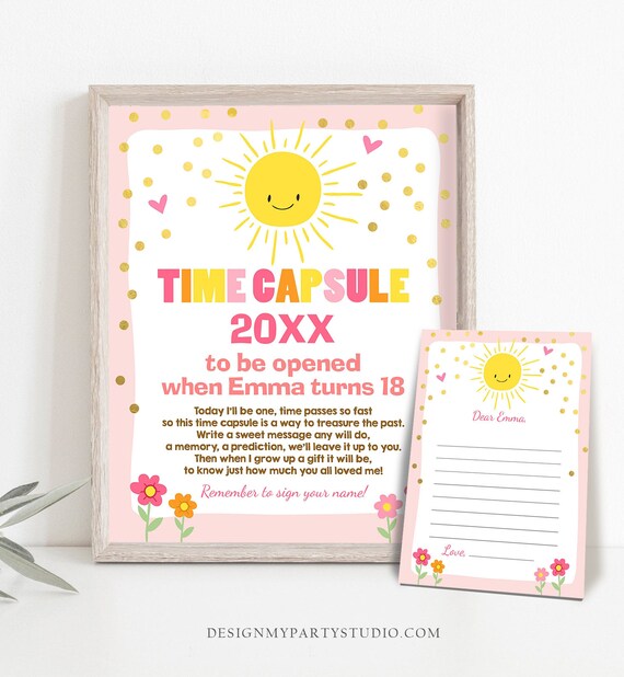 Party Favors &amp; Games Cards blue baby time capsule printable boy pastel ...
