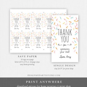 Editable Baby Sprinkle Favor Tags Baby Sprinkle Thank You Label Shower ...