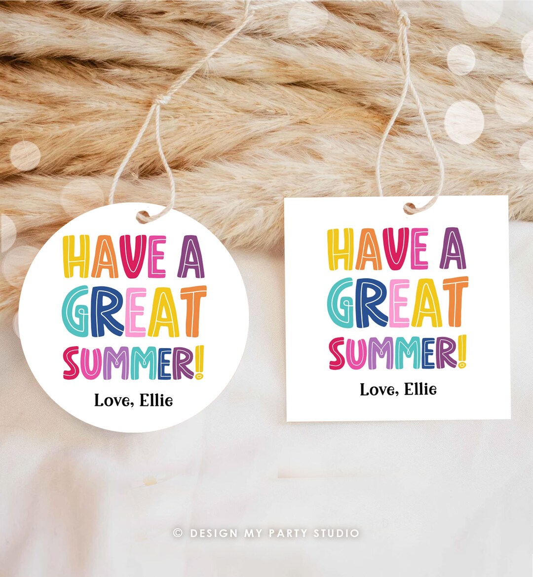 Editable Summer Teacher Thank You Gift Tag Kids Last Day of School ...