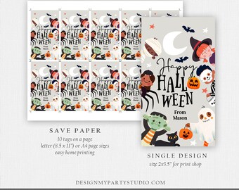 CHGCRAFT Halloween Gift Tags - 120pcs Ghost Trick Or Treat Labels With String