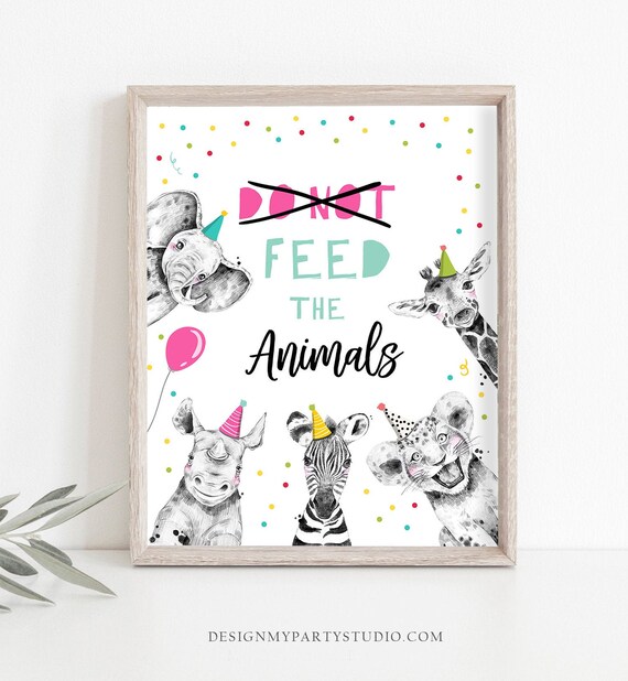 Dont Feed The Animals Birthday Sign Party Animals Decor Safari Birthday ...