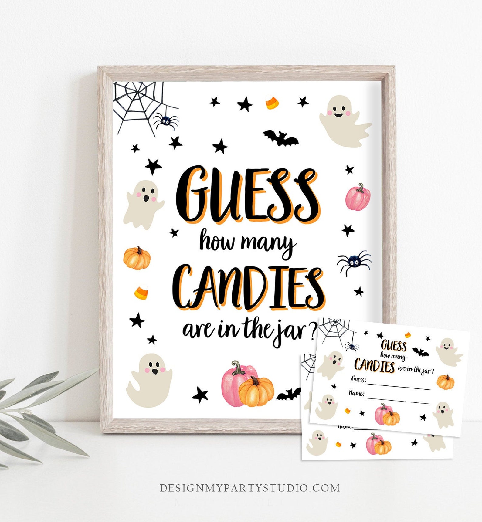 Game Guess How Many Candies Are in the Jar Halloween Baby - Etsy