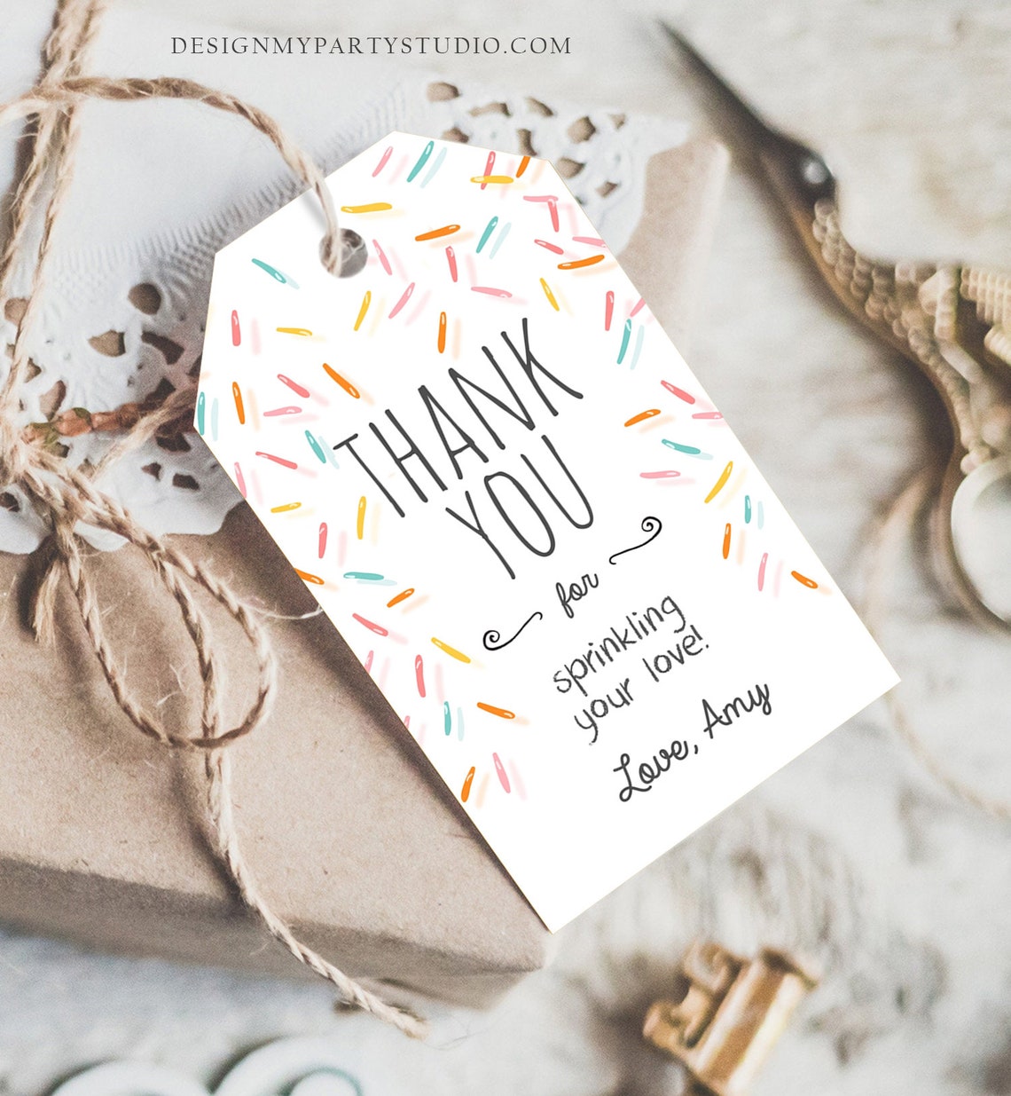 Editable Baby Sprinkle Favor Tags Baby Sprinkle Thank You - Etsy