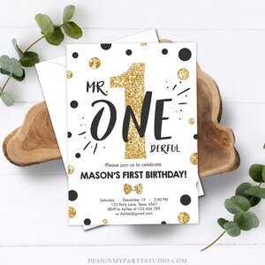 Printable Boy Birthday Invitation Card |Our Little Man| Bow Tie Design OLM-145 Gray Blue Green| Customize DIY No