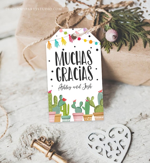Editable Cactus Fiesta Favor Tags Fiesta Thank You Tags Mexican Muchas Gracias Bridal Shower Succulent Couples Shower Corjl Template 0254 Il_570xn