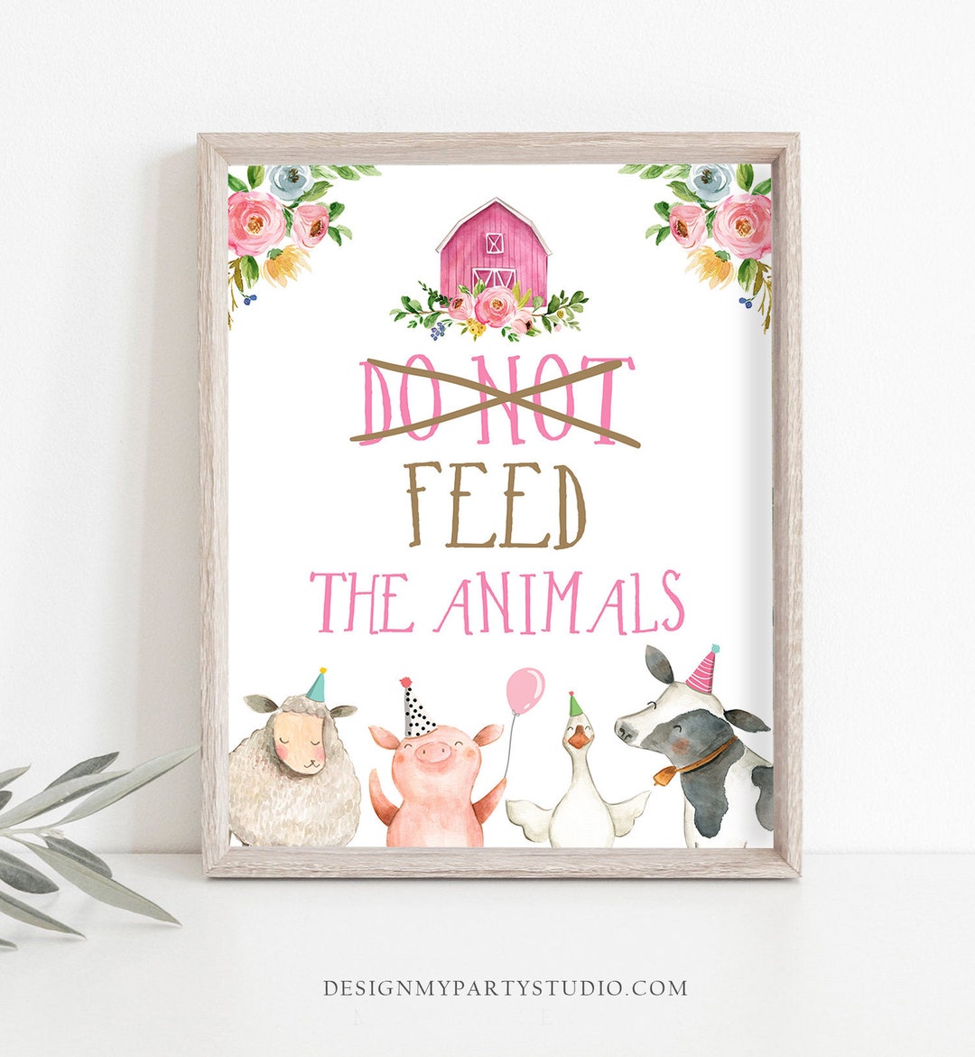 Dont Feed the Animals Birthday Sign Party Animals Decor Farm Animals ...