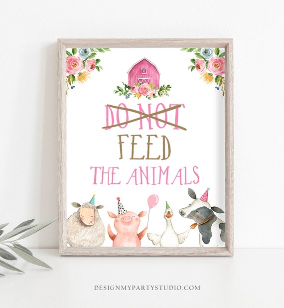 Dont Feed The Animals Birthday Sign Party Animals Decor Farm Animals Birthday Barnyard Decor Girl Table Sign Zoo Party Jungle PRINTABLE 0155 Il_570xn