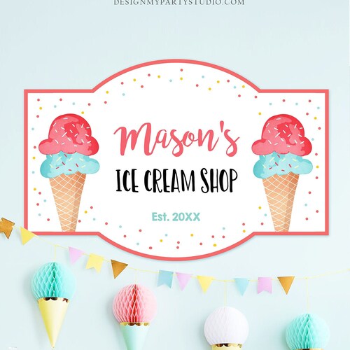 Editable Ice Cream Parlor Label Template Instant Download Etsy Australia