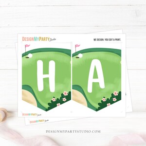 Golf Happy Birthday Banner Hole in One Banner Birthday Girl Pink ...