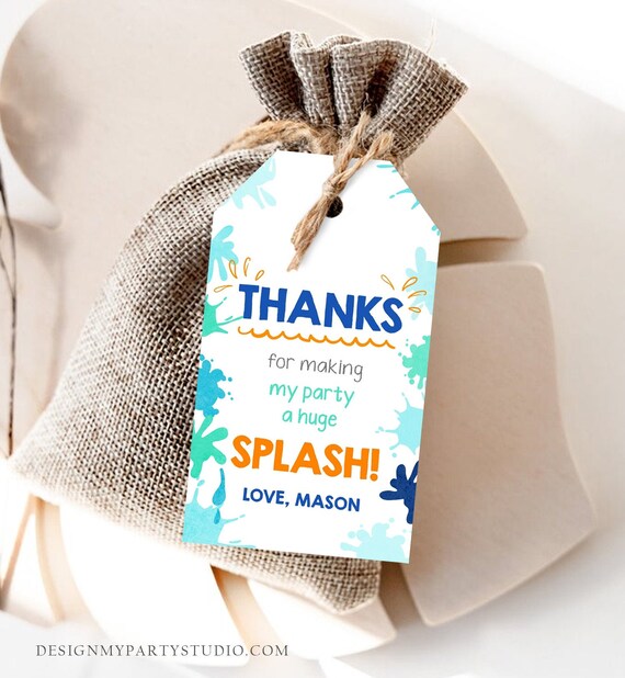 Editable Pool Party Favor Splish Splash Birthday Bash Etsy 日本