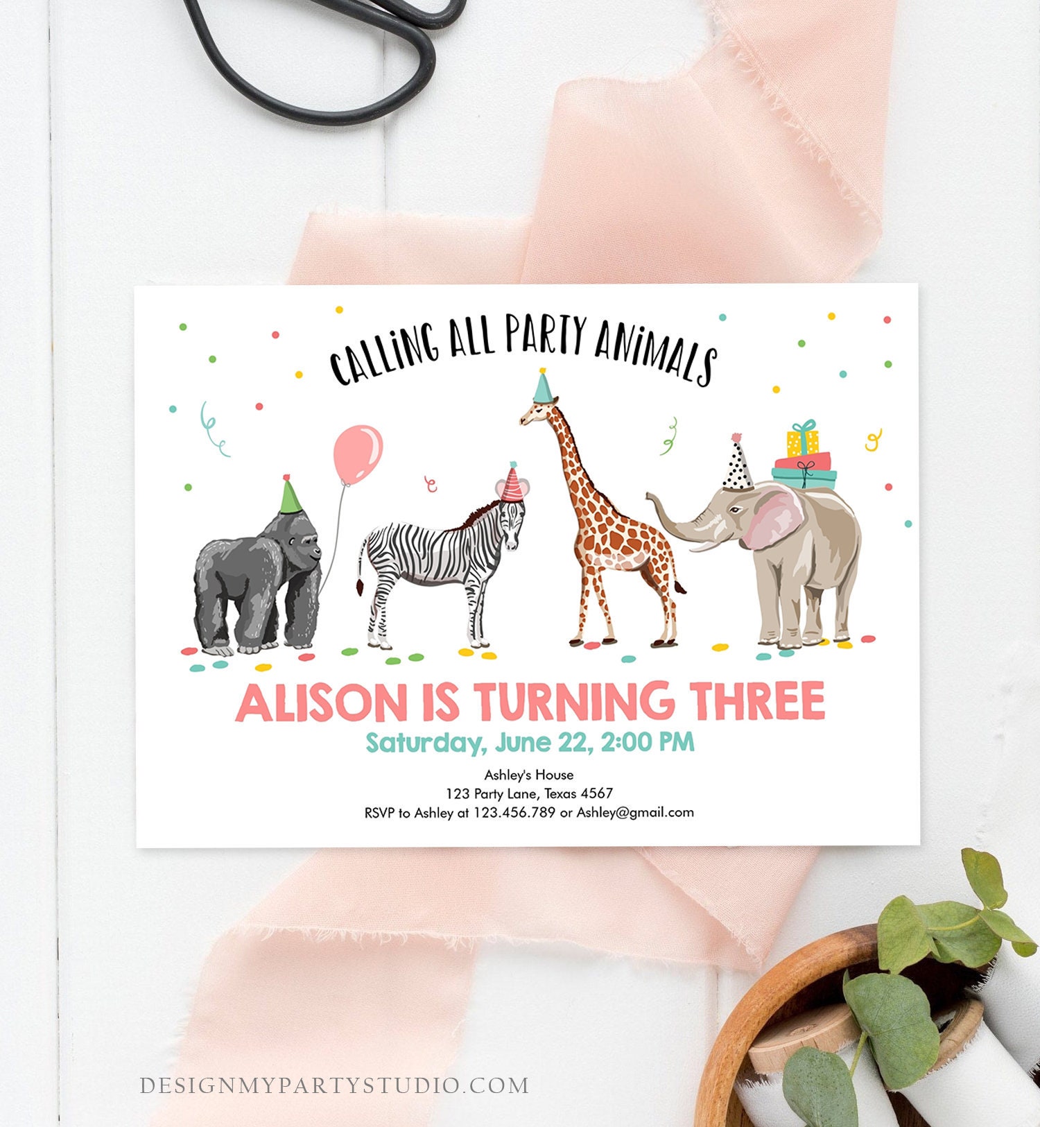 Editable Party Animals Birthday Invitation Wild One Animals - Etsy Editable Party Animals Birthday Invitation Wild One Animals - Etsy