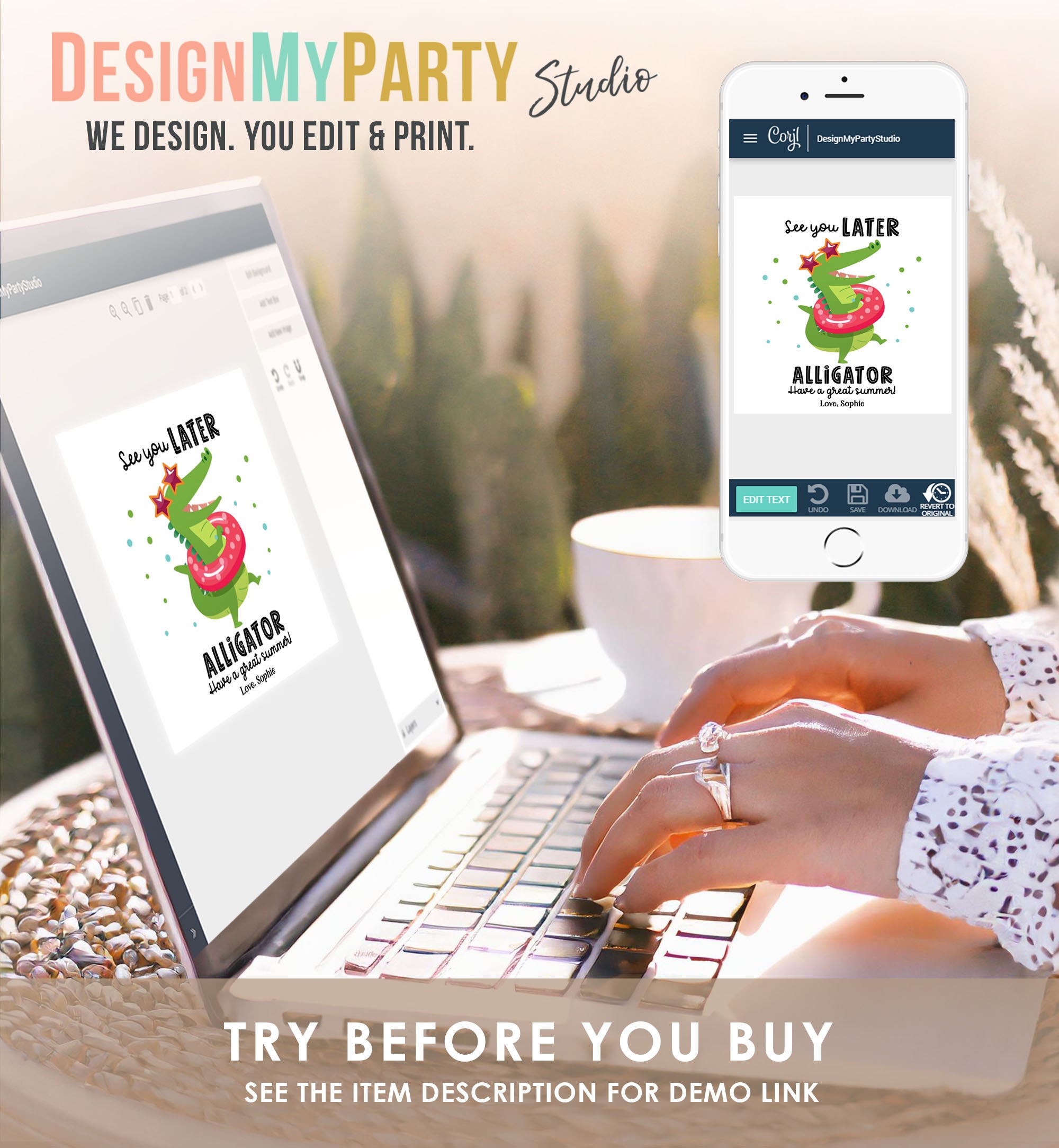 Editable Last Day of School Tag Alligator Teacher End of School Year ...
