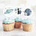 Outer Space Birthday Cupcake Toppers First Trip Around the Sun Favor Tags Space Birthday Planets Galaxy Download Digital PRINTABLE 0357 