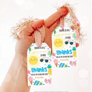 Editable Teacher Appreciation Gift Tags Sunshine Thank You Tag School is Out Summer is Here End of Year Tag Corjl Template Printable 0464 image 2