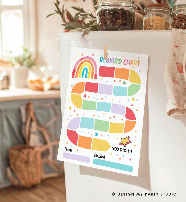 Rainbow Kids Reward Chart Sticker Chart for Kids Behavior Chart Toddler ...