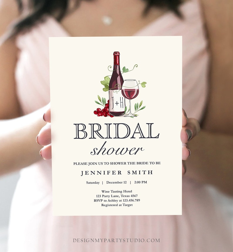 Editable Wine Bridal Shower Invitation Rustic Winery Cheers To Love Country Wine Tasting Couples Download Corjl Template Printable 0234 image 2