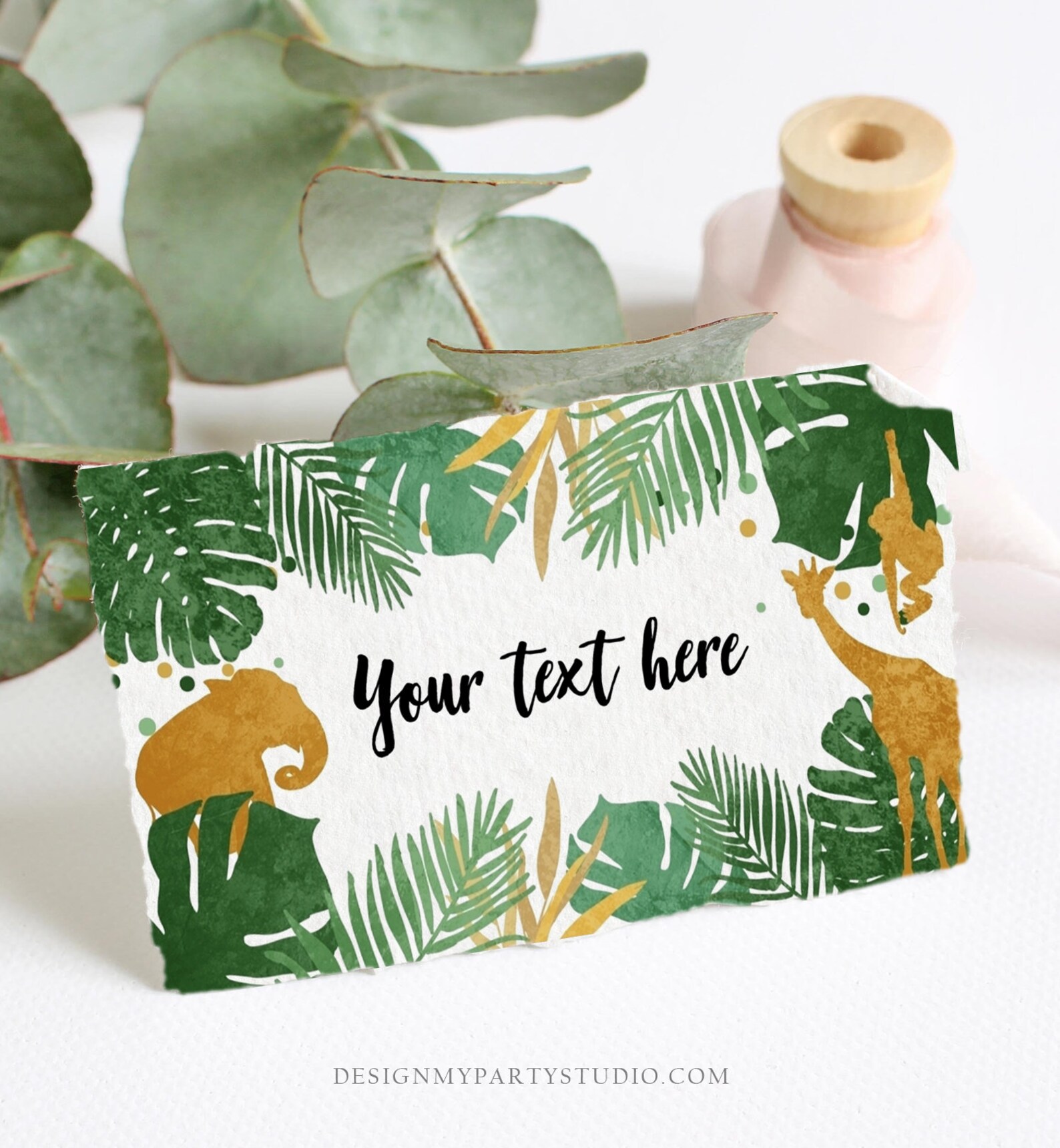 Editable Safari Animals Food Labels Wild One Place Tent Card - Etsy