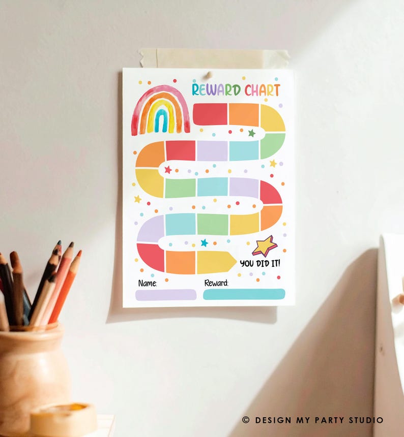 Rainbow Kids Reward Chart Sticker Chart for Kids Behavior Chart Toddler ...