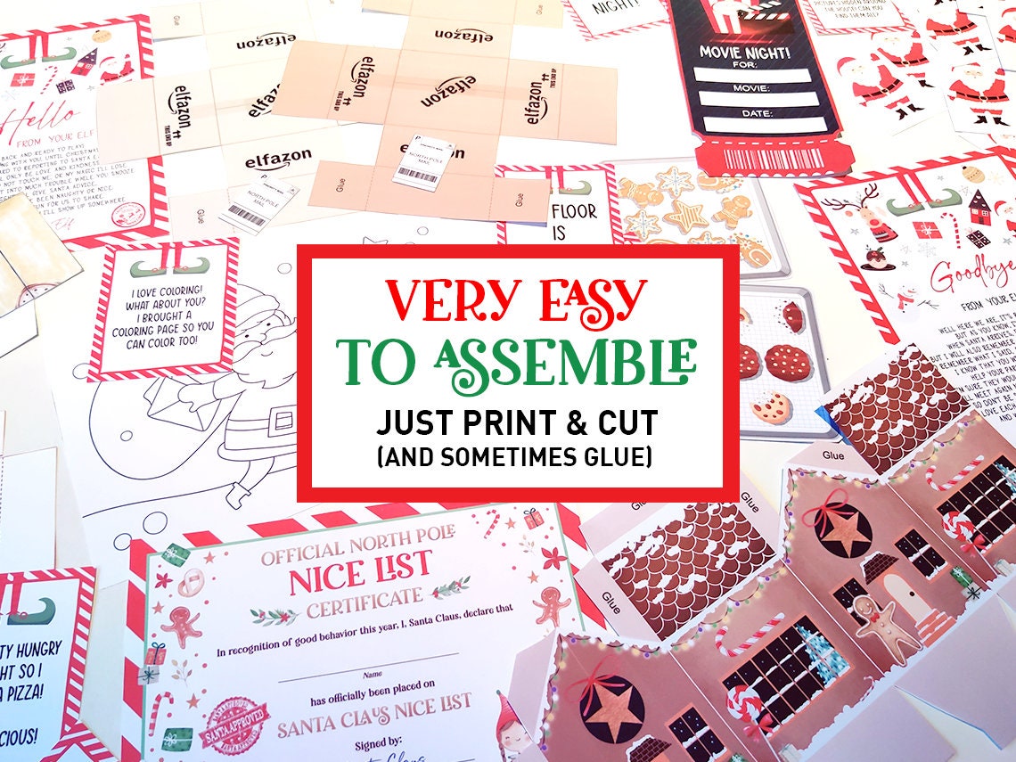 Printable Elf Kit 24 Days Bundle Christmas Elf Props Kit Instant ...