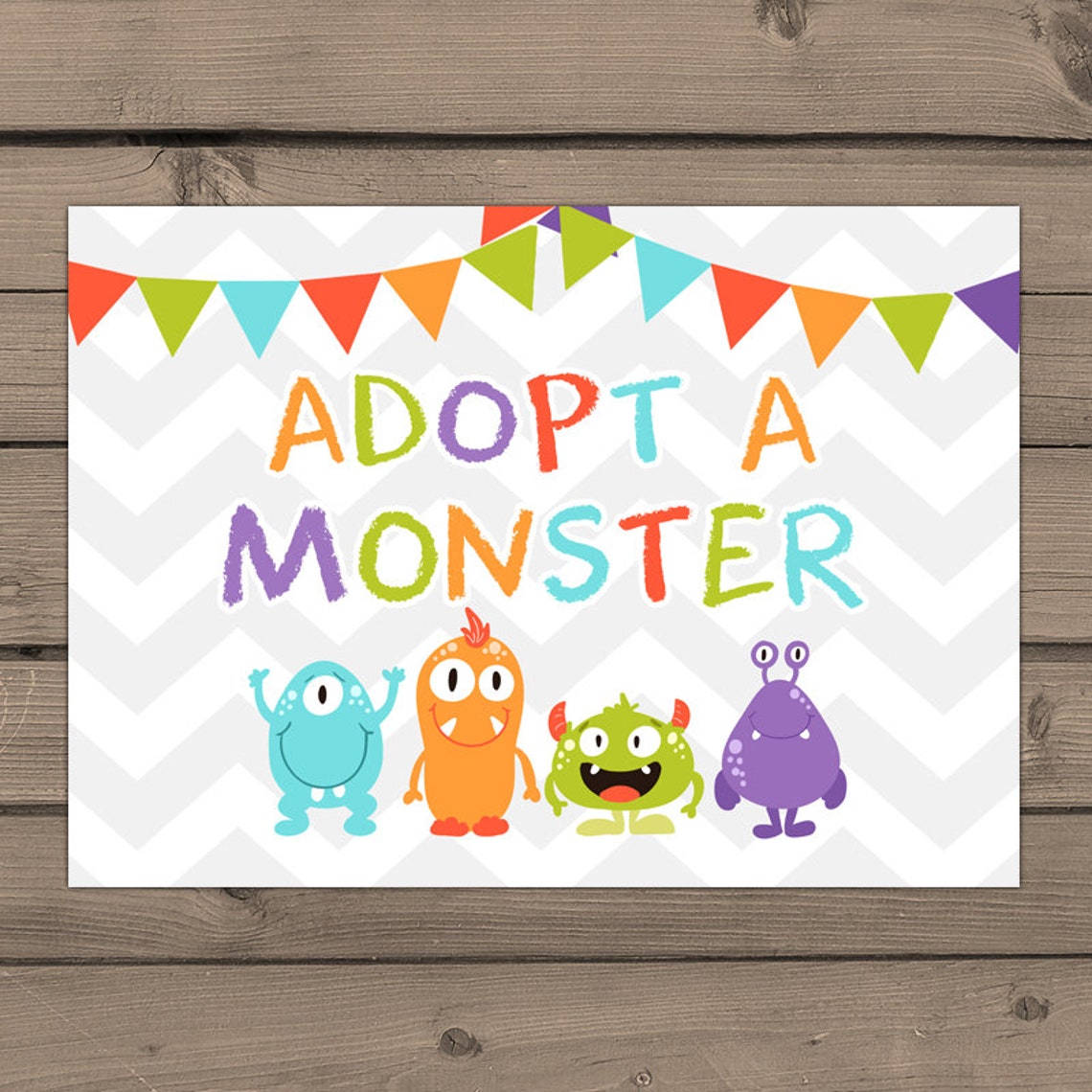 Adopt a Monster Certificate and Sign Monster Birthday Monster Adoption ...